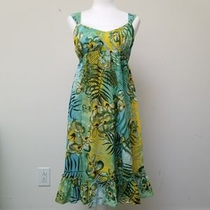 Raviya Tropical Print Midi Dress Women's Size Medium